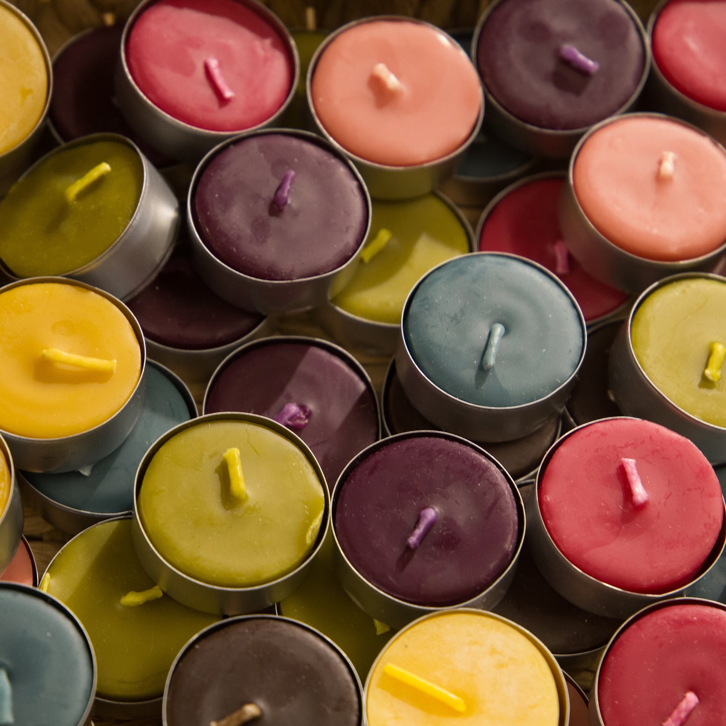 Five Bee's Yard Natural Dyed Colourful Tealights in Various