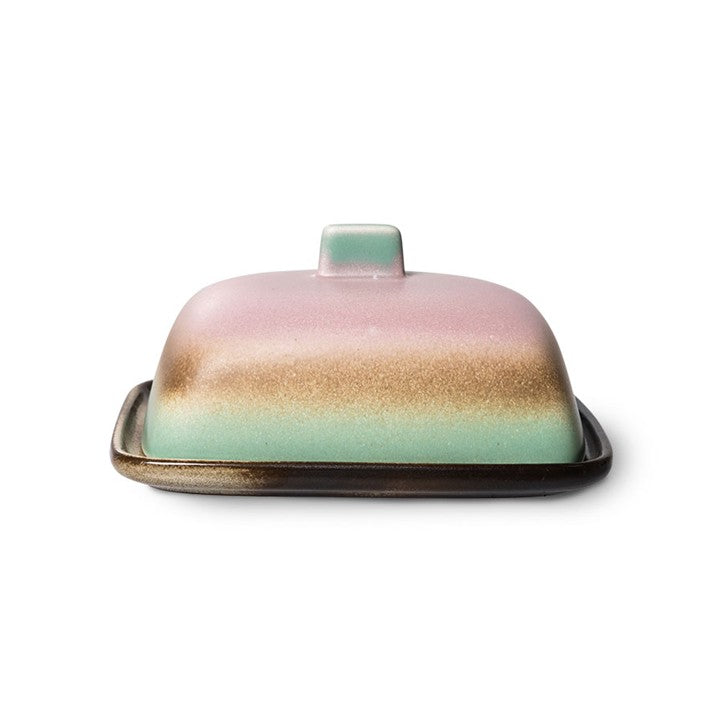 HKLIVING 70s ceramic Butter Dish in Mercury