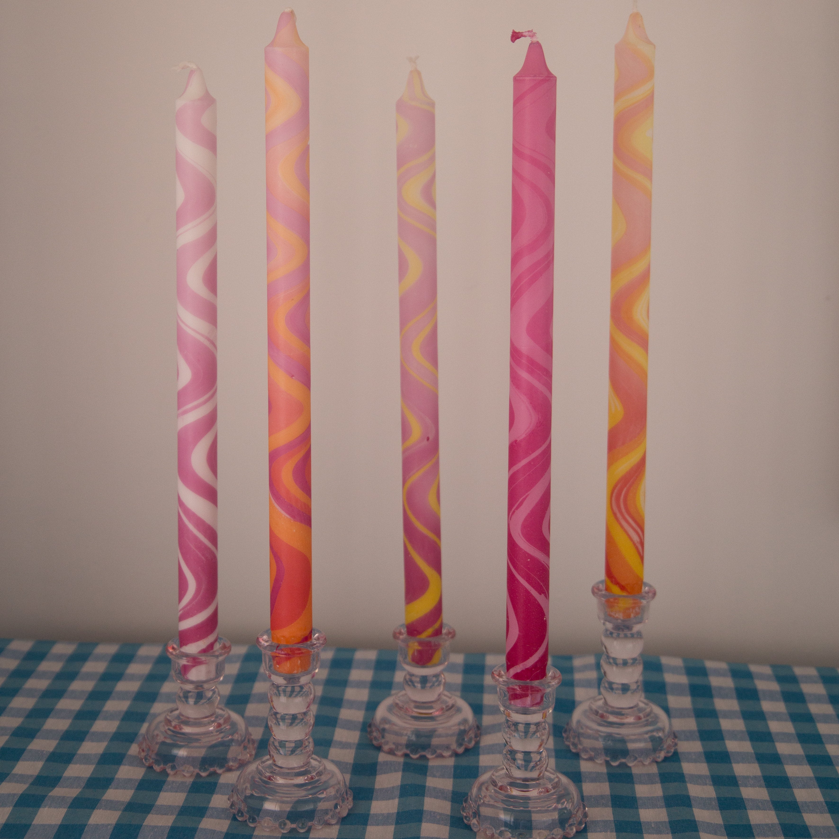 Nordtrice 100% Natural Wax Marble 30cm Long Taper Candles