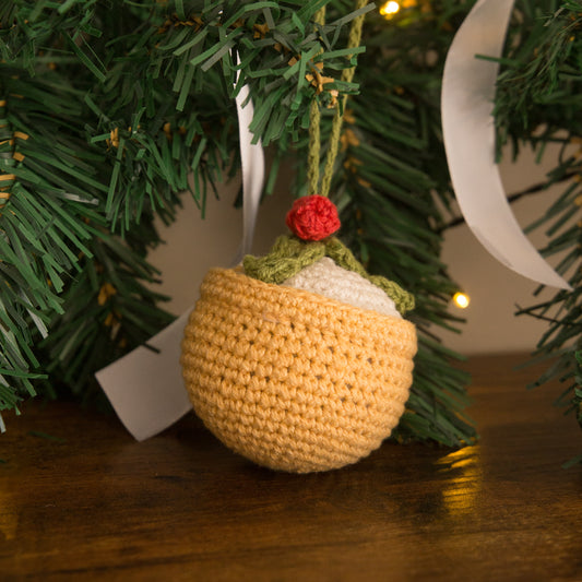 Sass and Belle Crochet Mince Pie Christmas Hanging Decoration