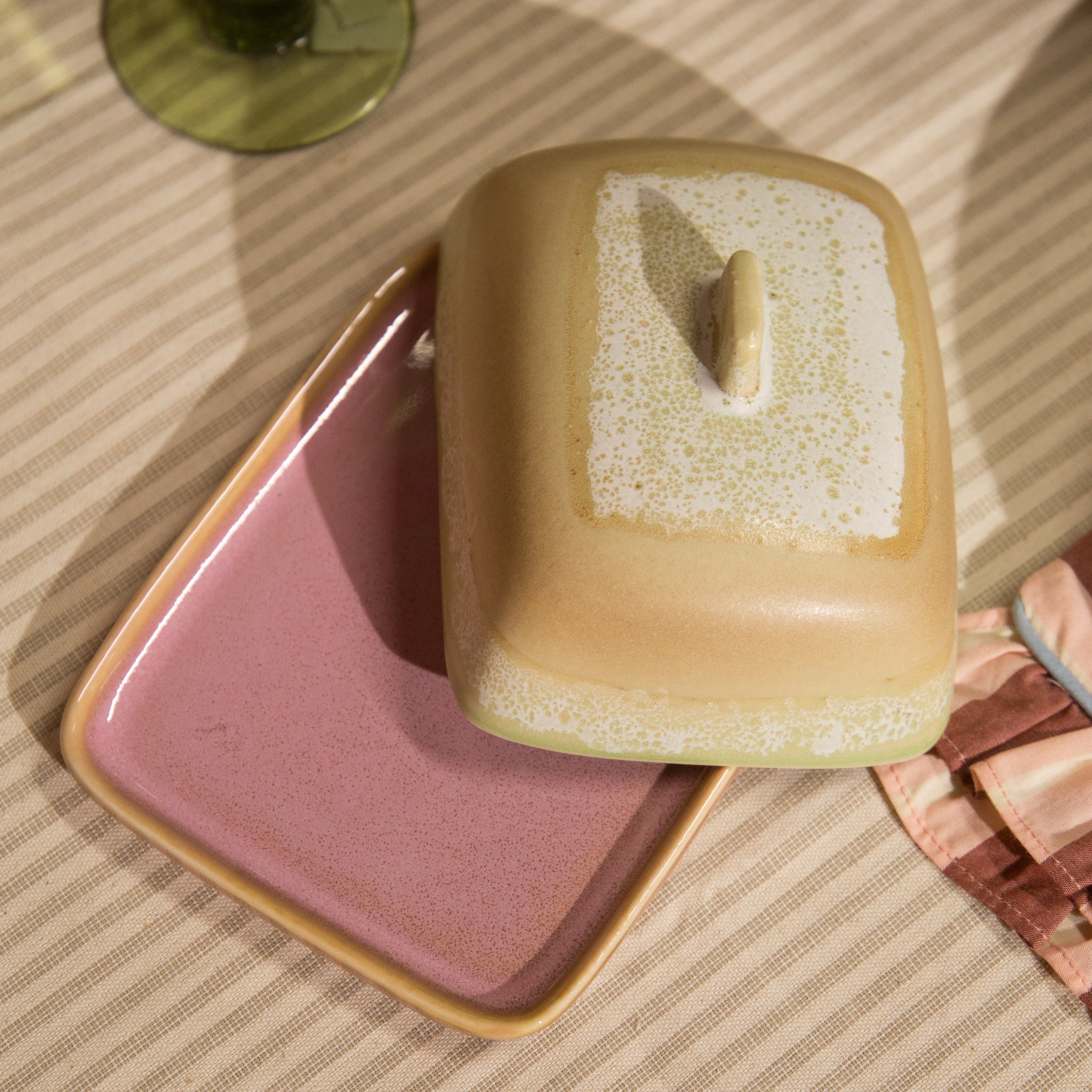 HKLIVING 70s ceramics Butter Dish in Skyline