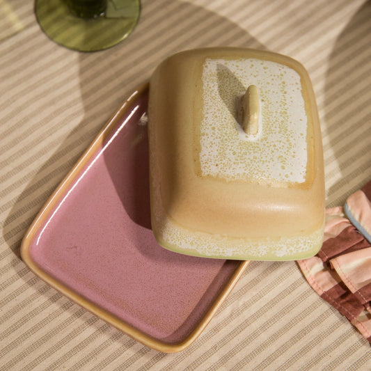 HKLIVING 70s ceramics Butter Dish in Skyline