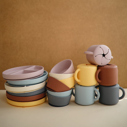 Mushie Silicone Suction Bowl in Dried Thyme