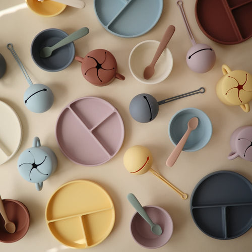 Mushie Silicone Suction Plate in Dried Thyme