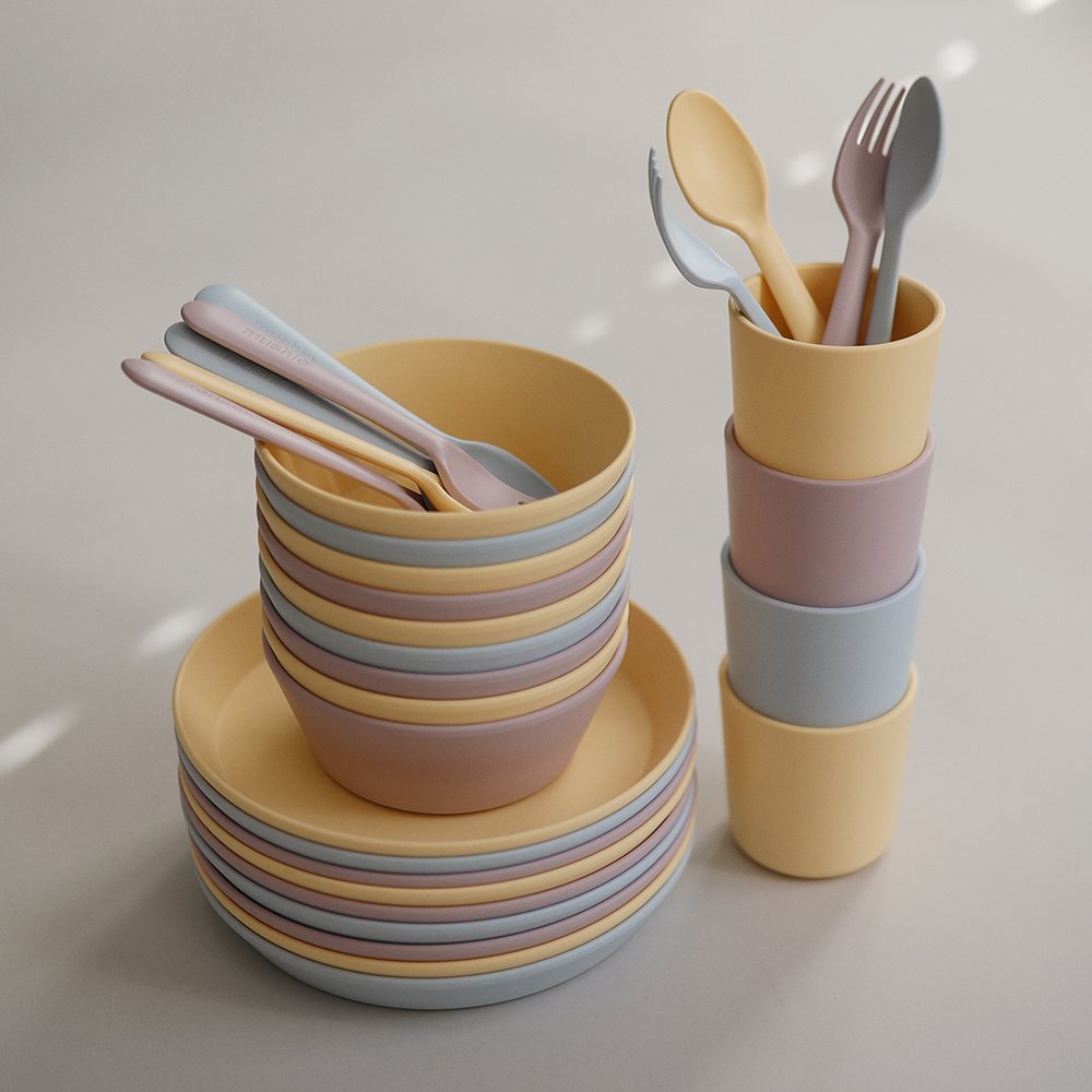 Mushie Baby Spoon and Fork Set in Ivory