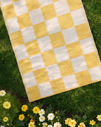 Furn Yellow Checkerboard 100% Recycled Outdoor Rug