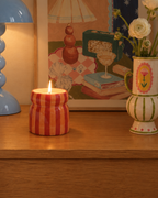 Paddywax Cabana Striped Ceramic Soy Candle in Spiced Apple