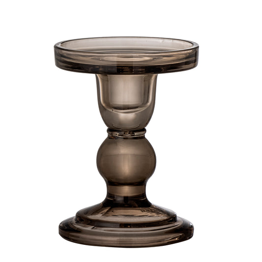 Bloomingville Joslyn Pillar Candle Holder in Grey Glass