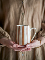 Bloomingville Begonia Striped Mug in Pink, Blue or Brown