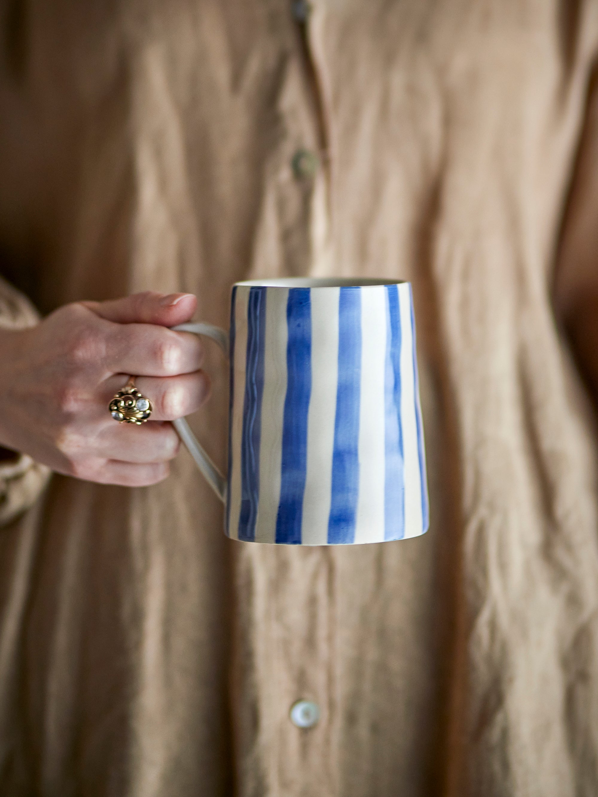 Bloomingville Begonia Striped Mug in Pink, Blue or Brown