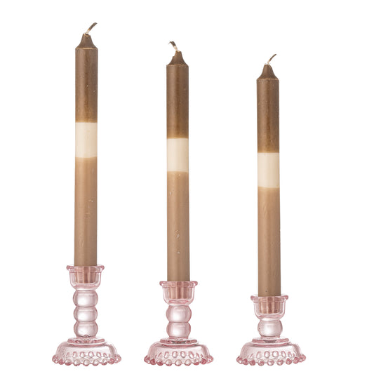 Bloomingville Dephia Pink Glass Candle Holders in Various Sizes