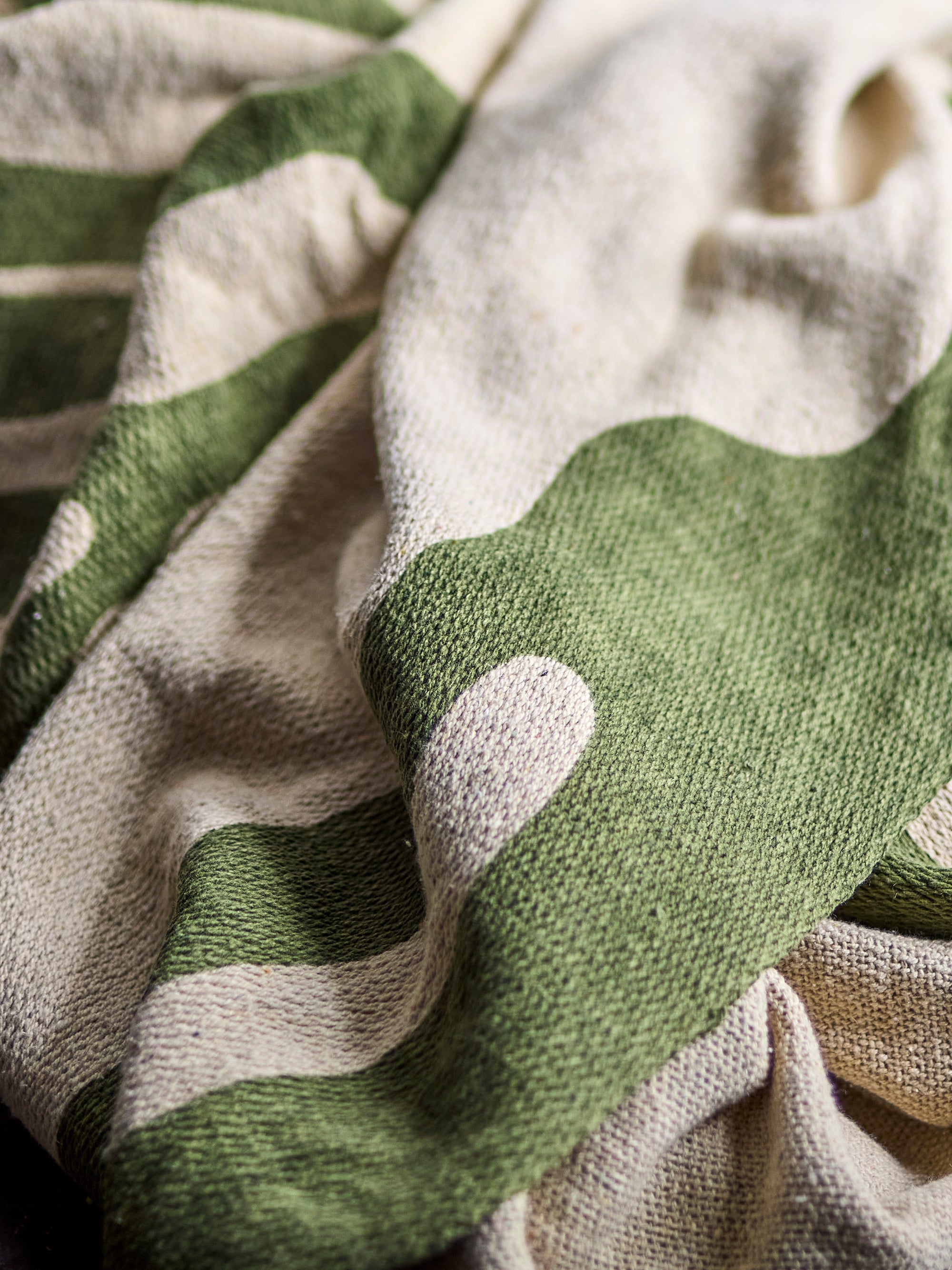 Bloomingville Dalmine Green Recycled Cotton Throw