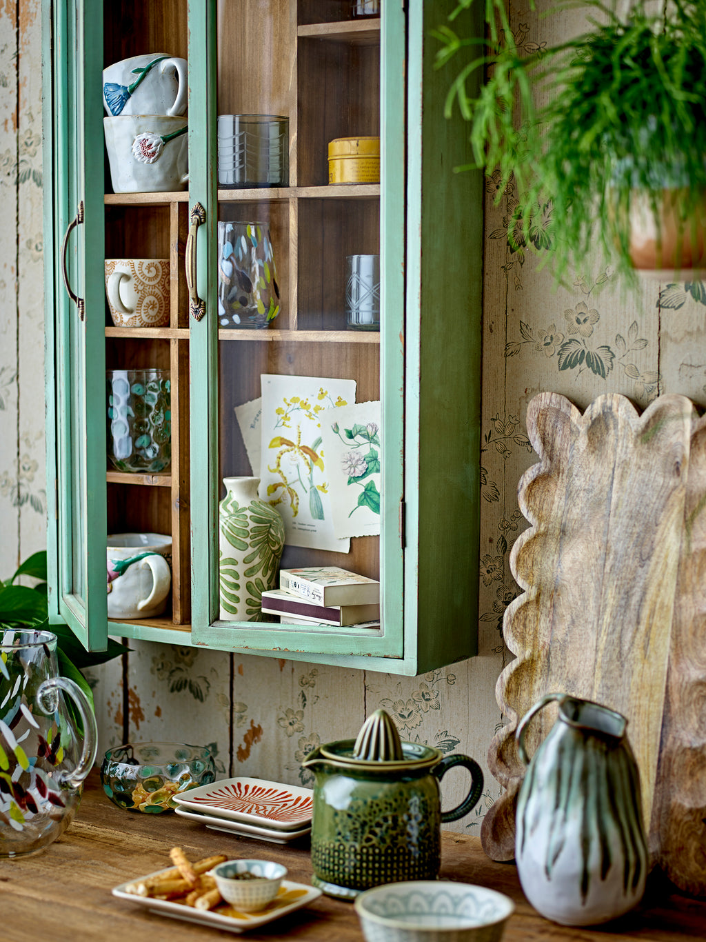 Bloomingville Hazem Firwood Cabinet in Pink or Green