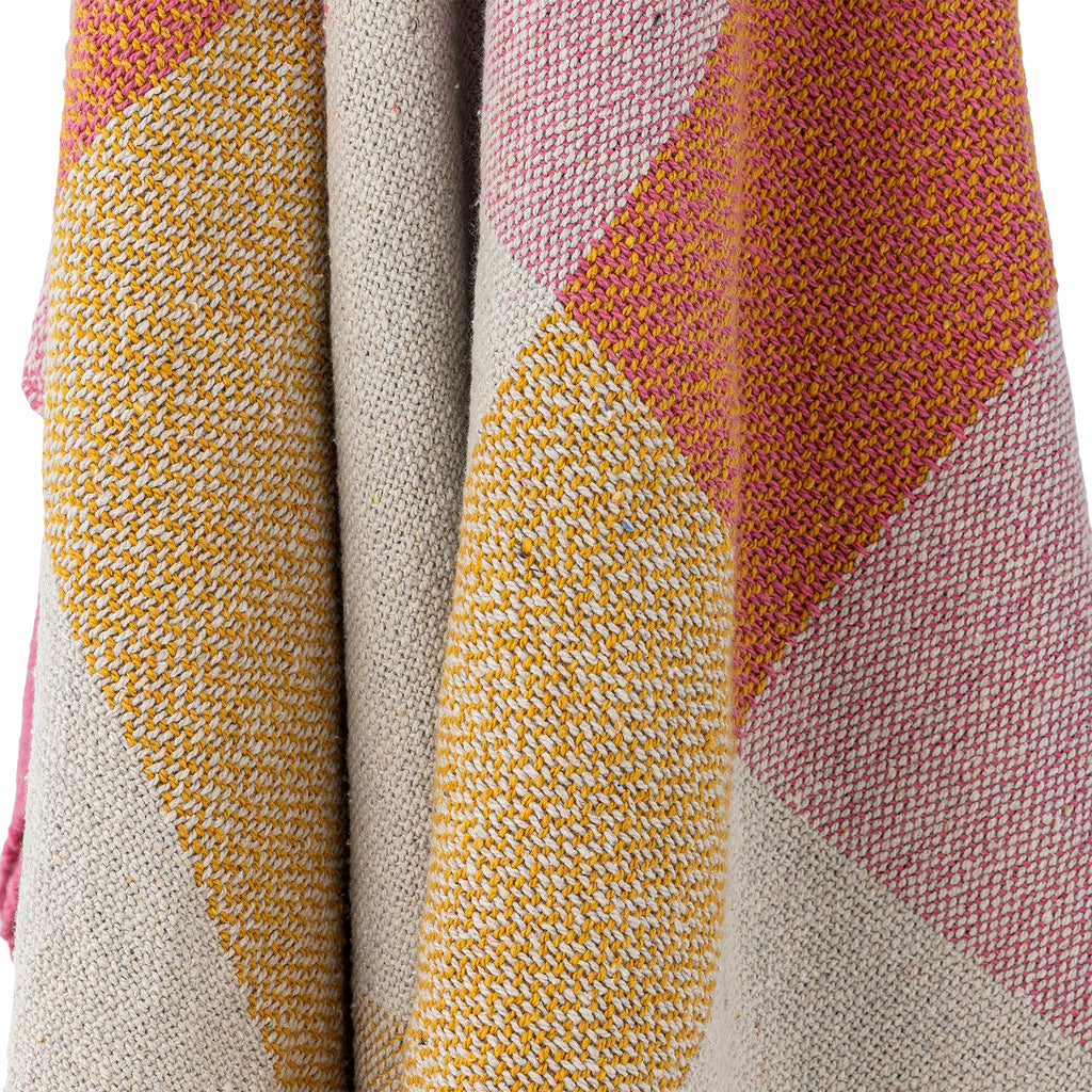 Bloomingville Hadley Pink Check Recycled Cotton Throw