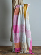 Bloomingville Hadley Pink Check Recycled Cotton Throw