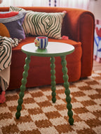 Bloomingville Salino Bobbin Circle Side Table in Blue or Green