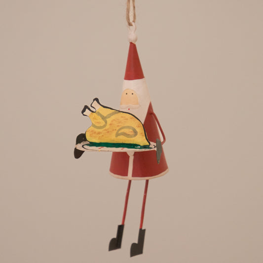 Shoeless Joe Turkey Santa Hanging Decoration