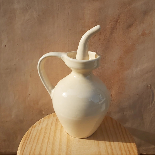 Roca Caus Traditional Oil Cruet in Cream