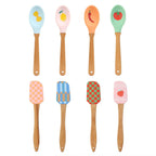 Talking Tables Silicone Kitchen Spatula in Blue and Orange Checkerboard