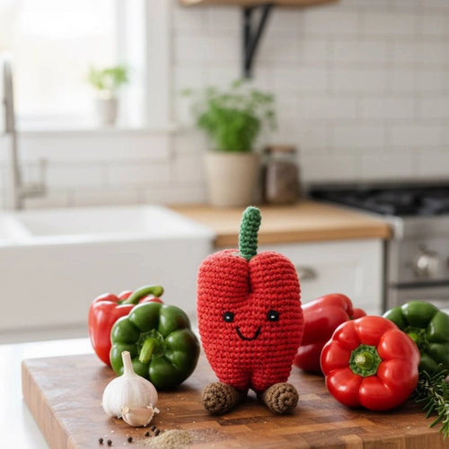 Best Years Organic Cotton Handmade Pepper Rattle in Red