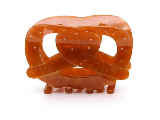 Big Metal London Pretzel Novelty Hair Claw Clip