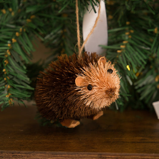 Sass & Belle Woodland Hedgehog Brush Christmas Decoration