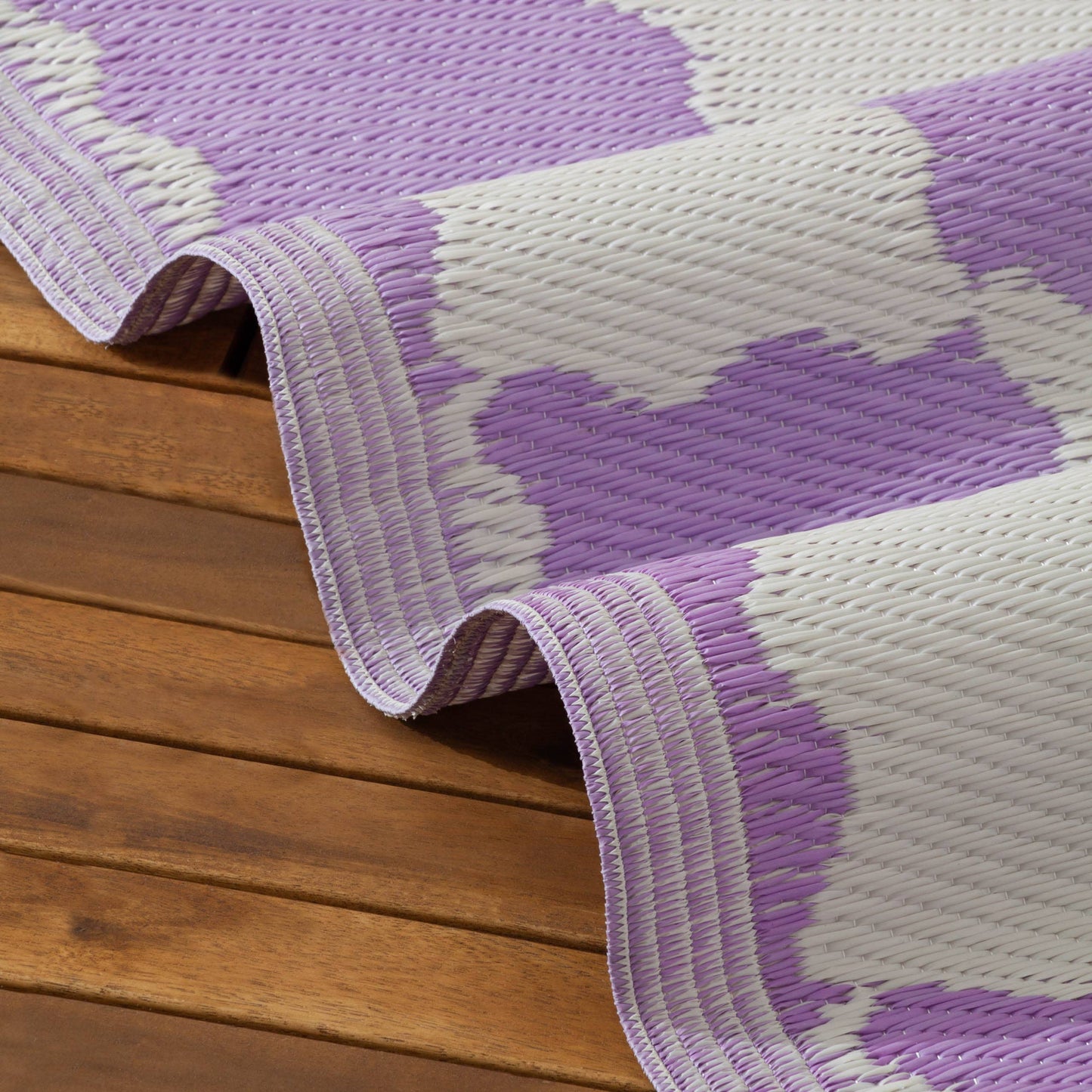 Lilac Check Indoor/Outdoor 100% Recycled Rug
