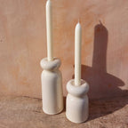 Roca Caus Handmade Ceramic Candle Holder in Cream