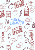 Peak Prints Girl Dinner Wine and Food Print