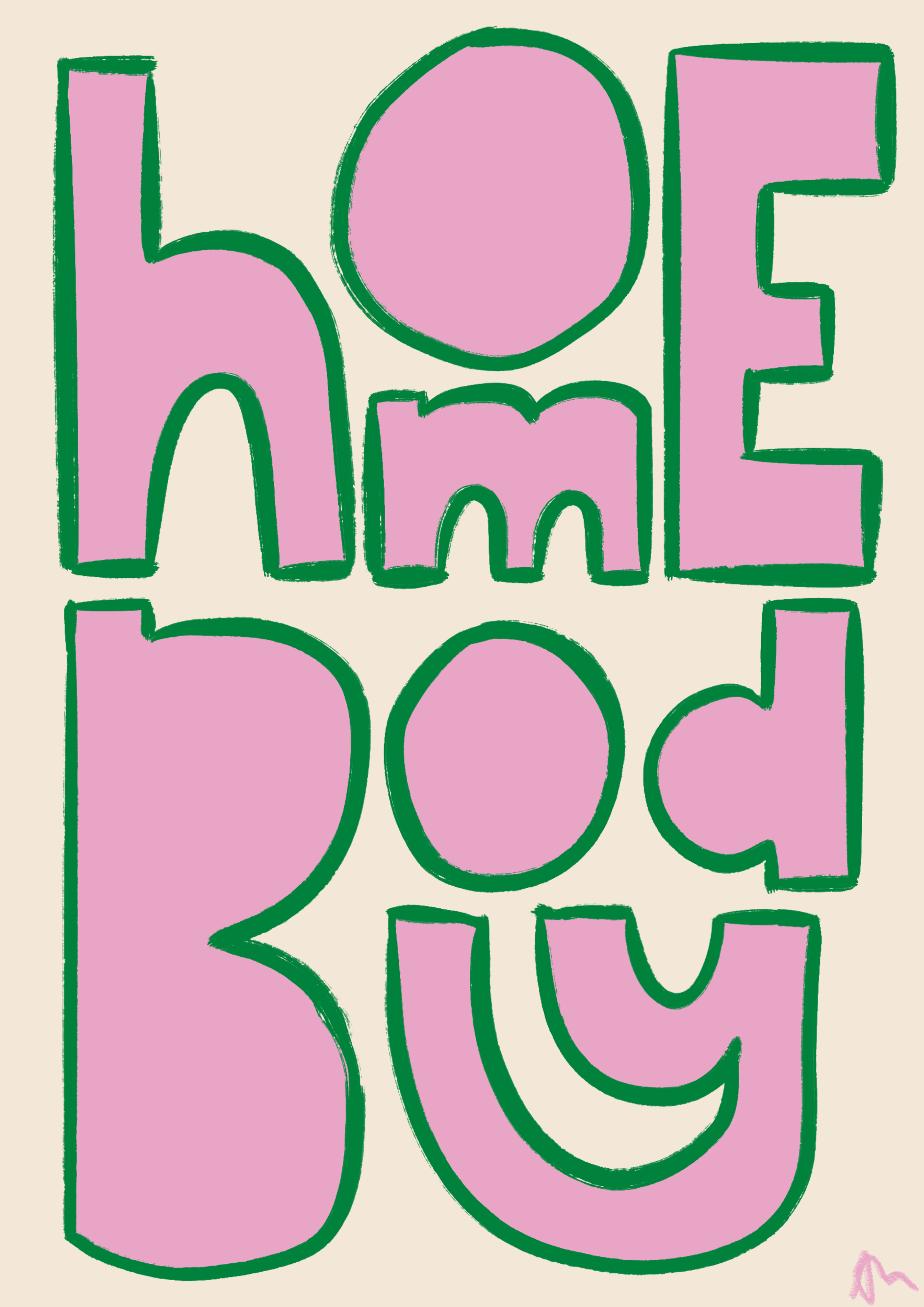 Peak Prints Homebody  Pink and Green Bright Bold Print Wall Art