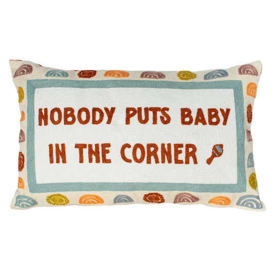 Pillow Drop 'Nobody Puts Baby In The Corner' Needlepoint Scatter Cushion