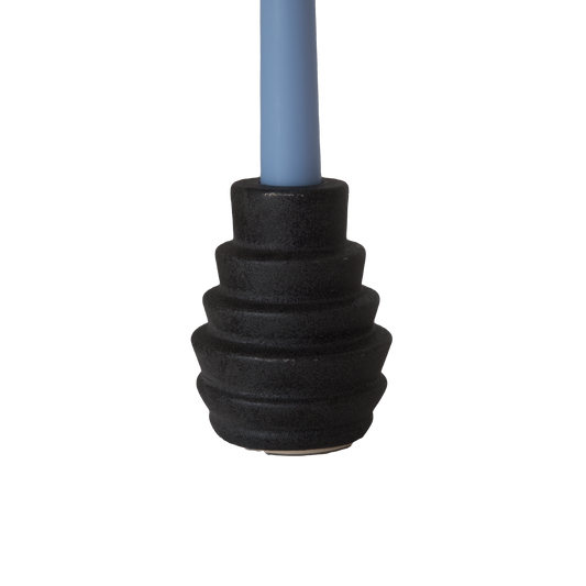 Black Stoneware Candle Holder