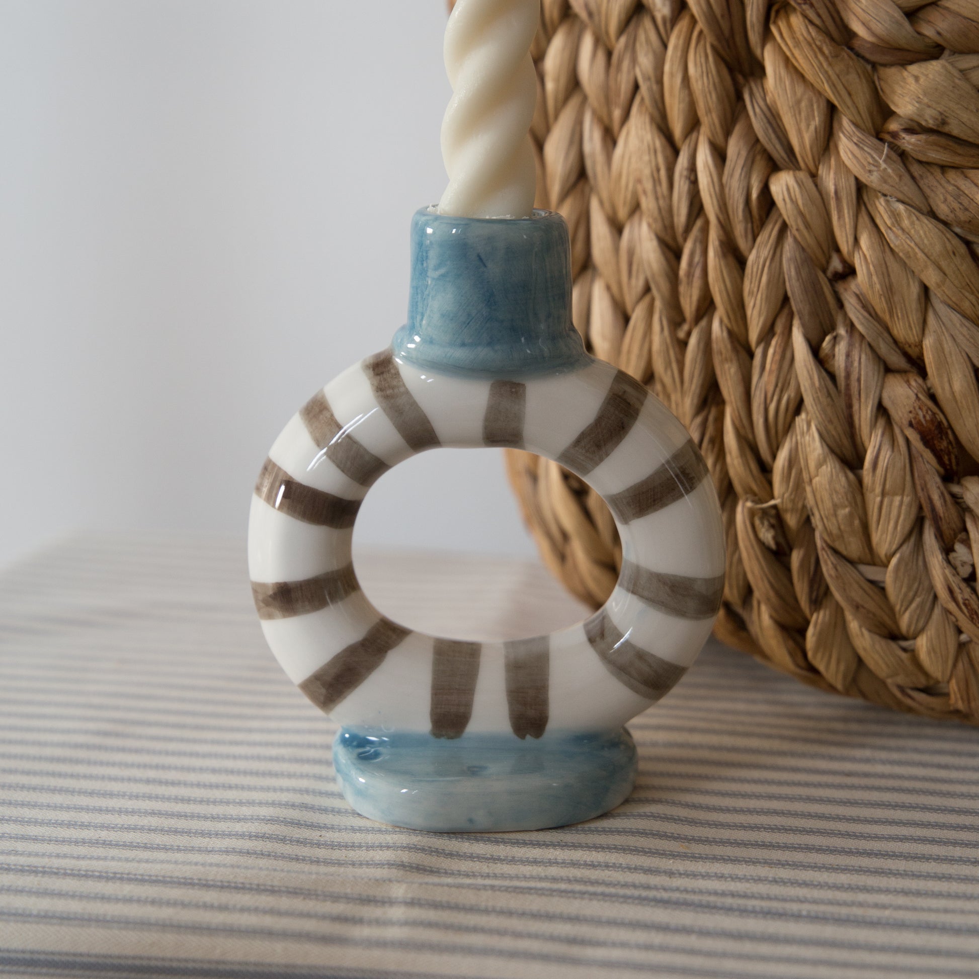 Bloomingville Striped Candle Holder 
