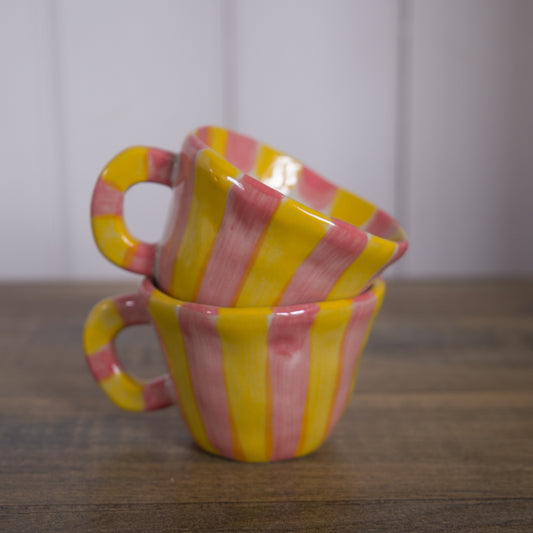 striped esspresso mug