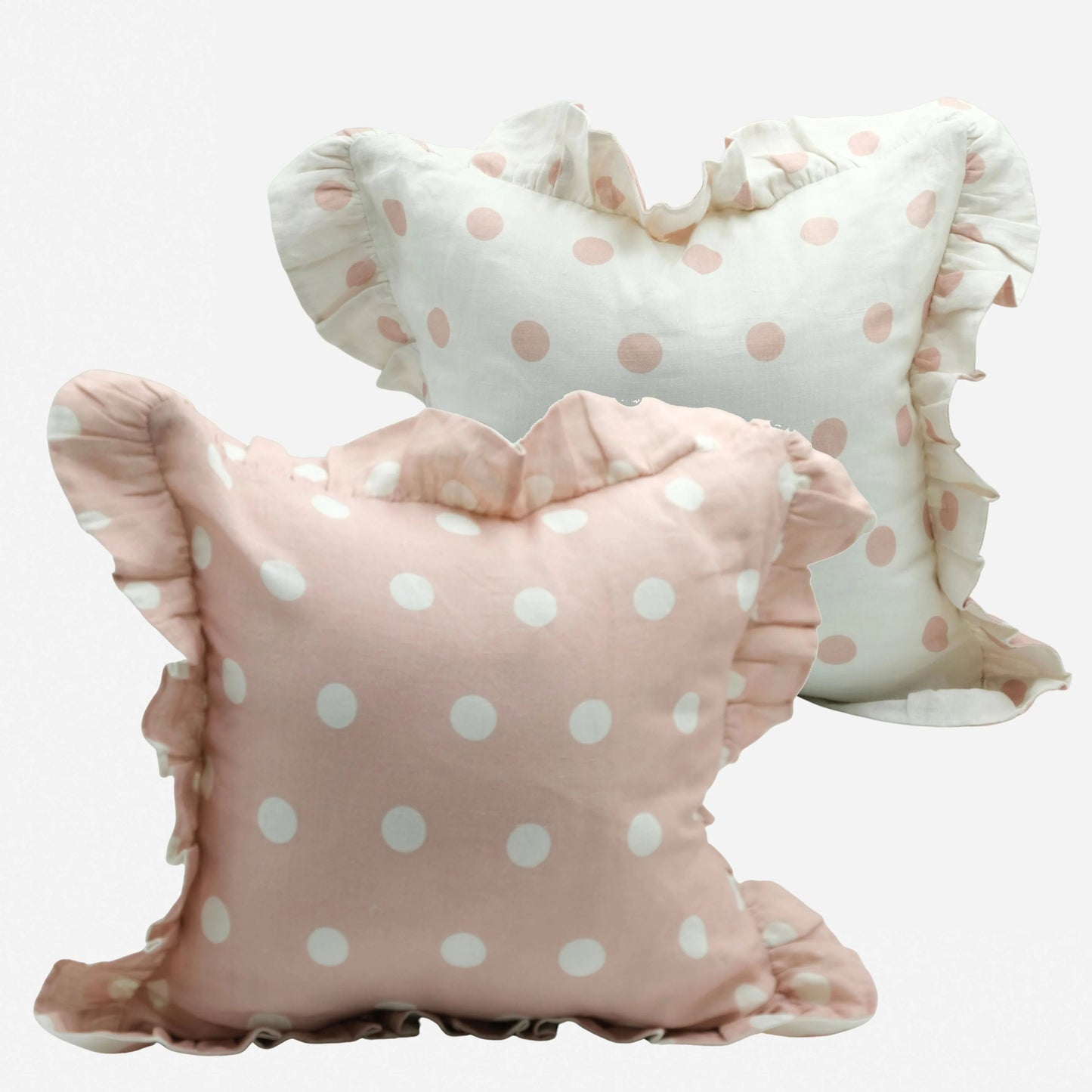 Amuse La Bouche Spotted Ruffle Cushion in Cinnamon