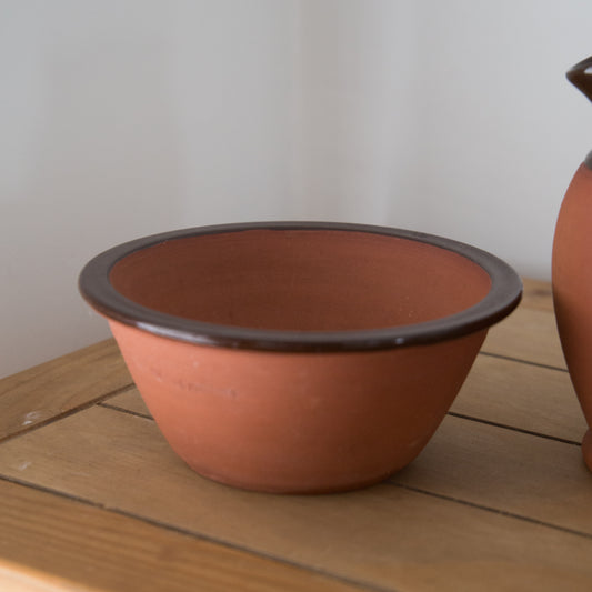 Vintage and Pre-Loved Terracotta Bowl with Glazed Rim