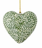 Bloomingville Cassidy Paper Mache Christmas Heart Ornament
