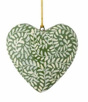 Bloomingville Cassidy Paper Mache Christmas Heart Ornament