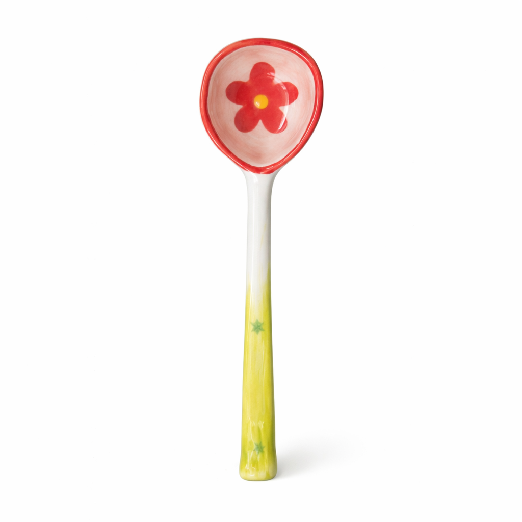 Homerly Ceramic Long Handle Soup Spoon
