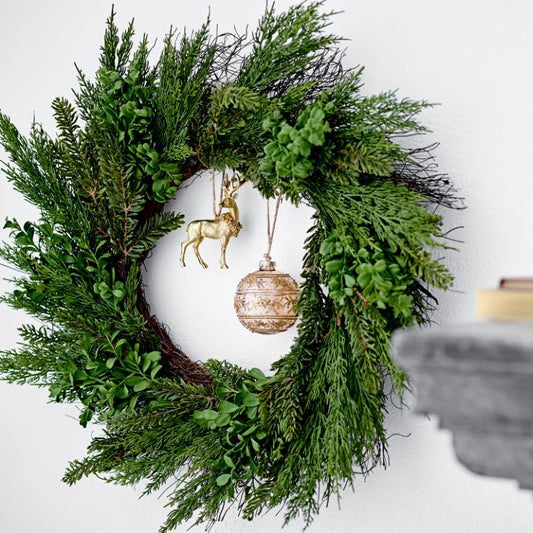 Bloomingville Ciana Clear Glass Christmas Bauble in Gold