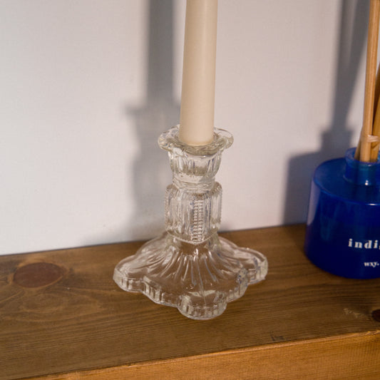 Vintage Clear Glass Candle Holder