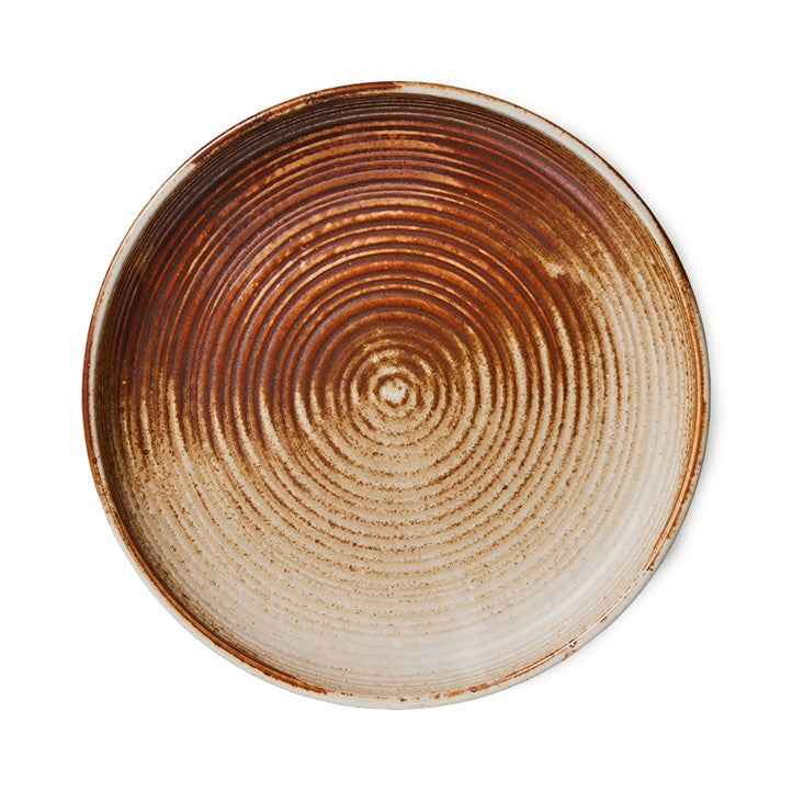 HKLIVING Chef Ceramics Deep Plate in Cream Brown