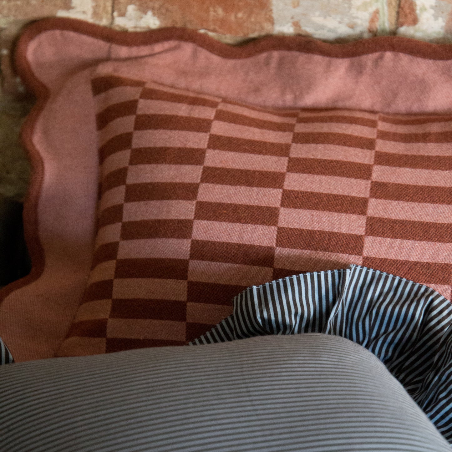 TBCo Cotton Cushion Cover in Rose Checkerboard