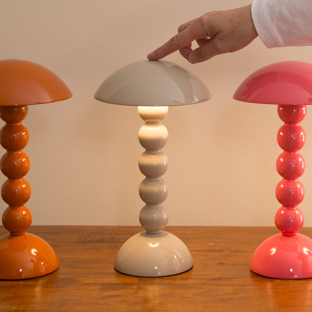 Addison Ross Bobbin Lacquer LED Rechargeable Lamp in Cherry