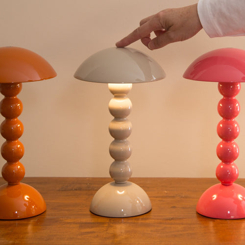 Addison Ross Bobbin Lacquer LED Rechargeable Lamp in Cappuccino