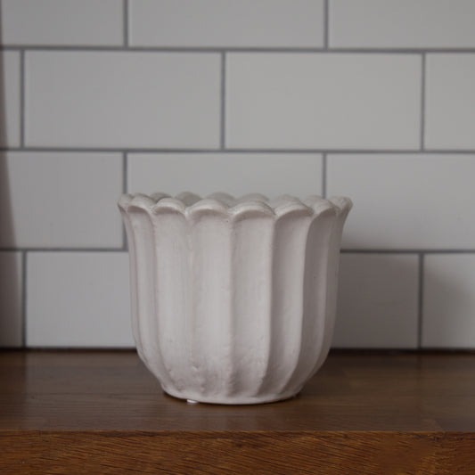 Bloomingville Chacca White Stoneware Flowerpot