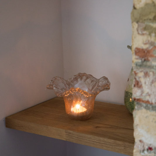 Vintage Pink Glass Tea Light Bowl