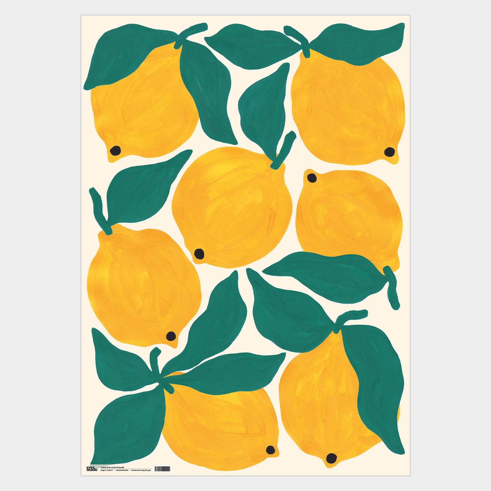 Printed Lemons Gift Wrap