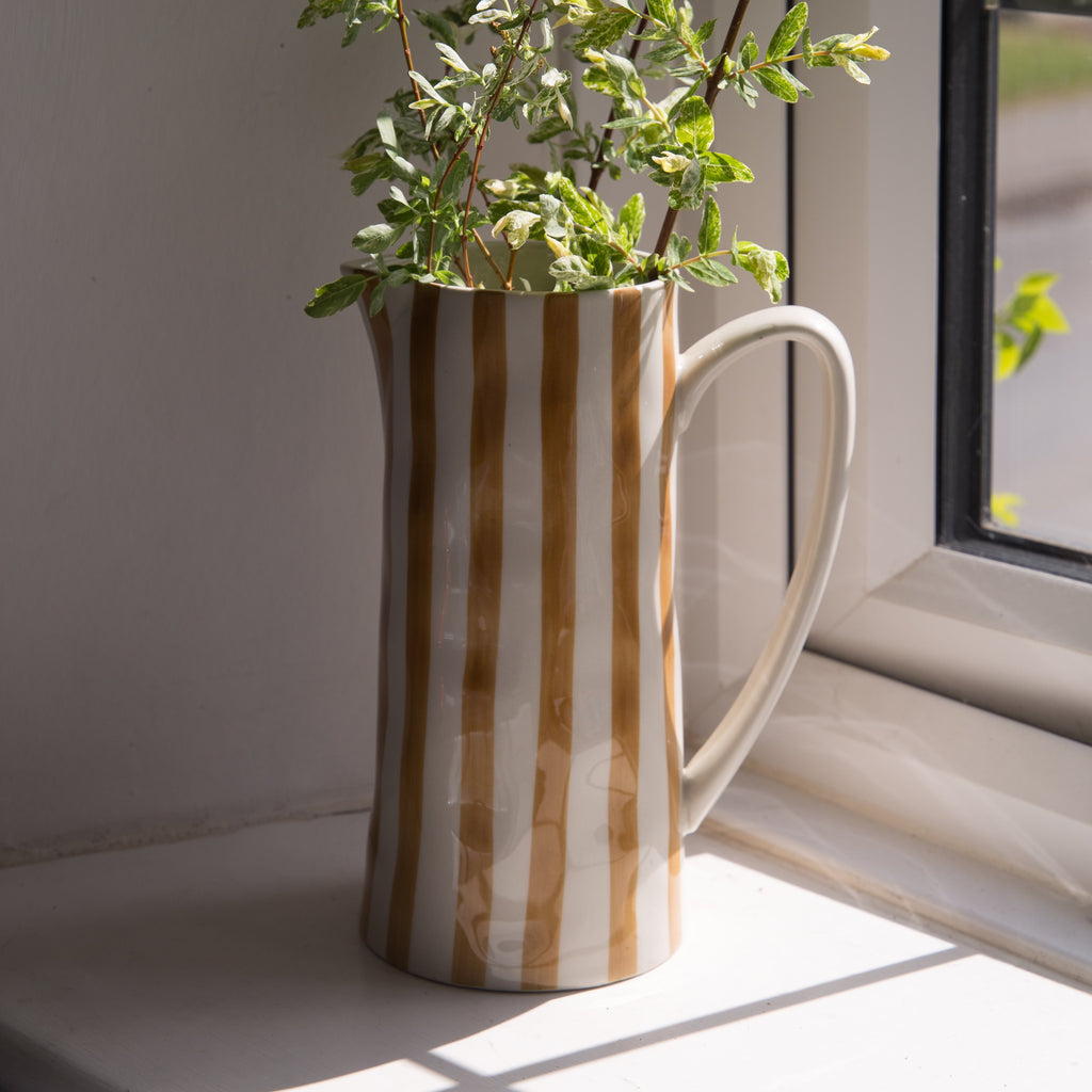 Bloomingville Begonia Striped Jug in Brown