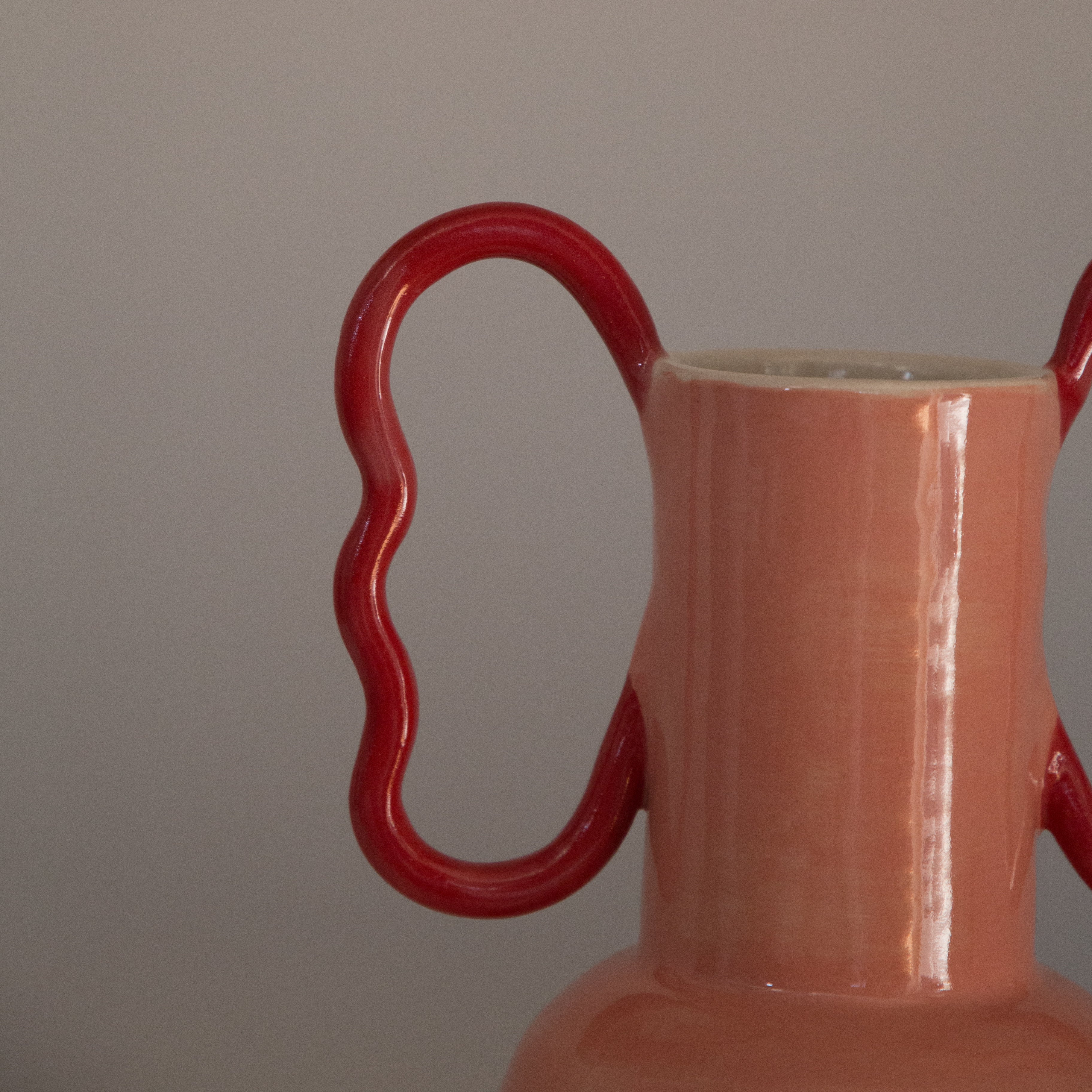 Florence MyTum Handmade Pink Ceramic Wiggle Vase